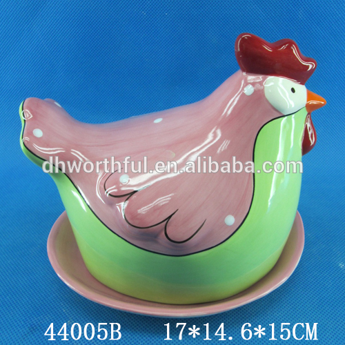素敵な鶏の形蓋付きセラミックバタープレート-皿類問屋・仕入れ・卸・卸売り