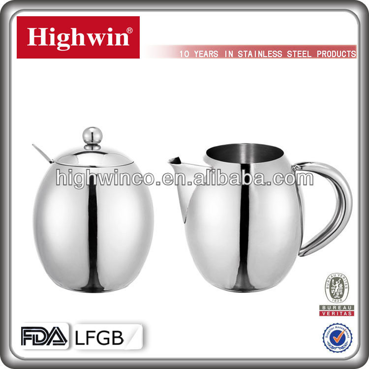 highwin500mlステンレス鋼の砂糖のミルククリーマーコンテナ-シュガーポット、ミルクポット問屋・仕入れ・卸・卸売り