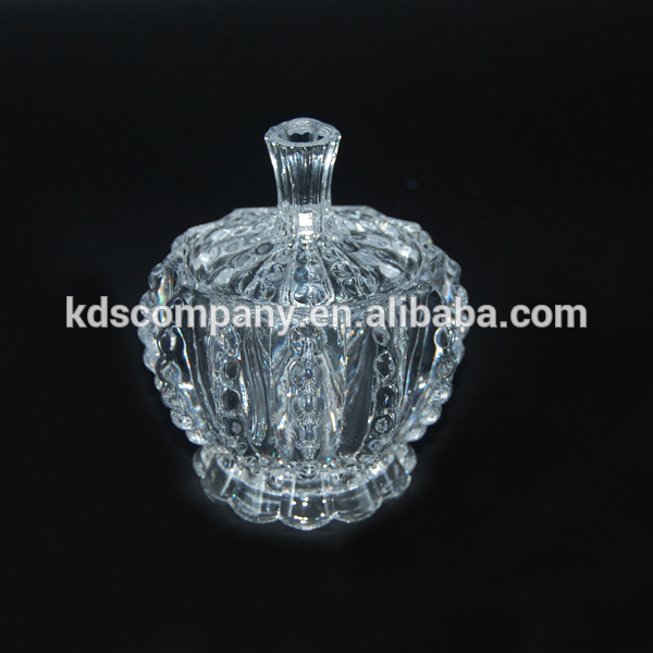 特殊な形状の透明なクリスタルガラスのキャンディーの瓶の蓋付きボウル-ボウル問屋・仕入れ・卸・卸売り
