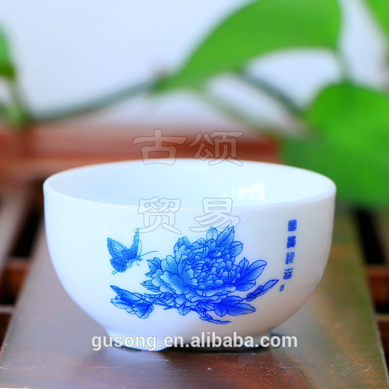 2016 oemロゴ白と青の磁器小さな茶碗-ボウル問屋・仕入れ・卸・卸売り