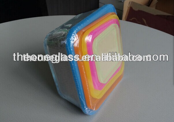 5 ピース カラフル な耐熱ガラス ボウル セット で プラスチック カバー-キッチン用品セット問屋・仕入れ・卸・卸売り