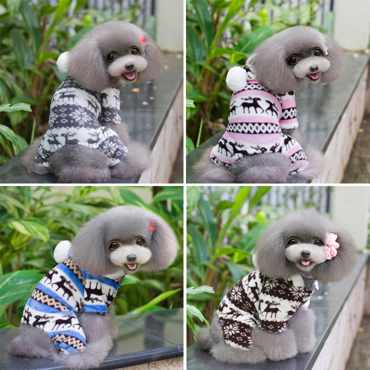 甘いボール帽子のペットの犬の子犬の摩耗の服を着て暖かい秋冬のジャンプスーツフーツ4鹿と雪の結晶-服、アクセサリー問屋・仕入れ・卸・卸売り