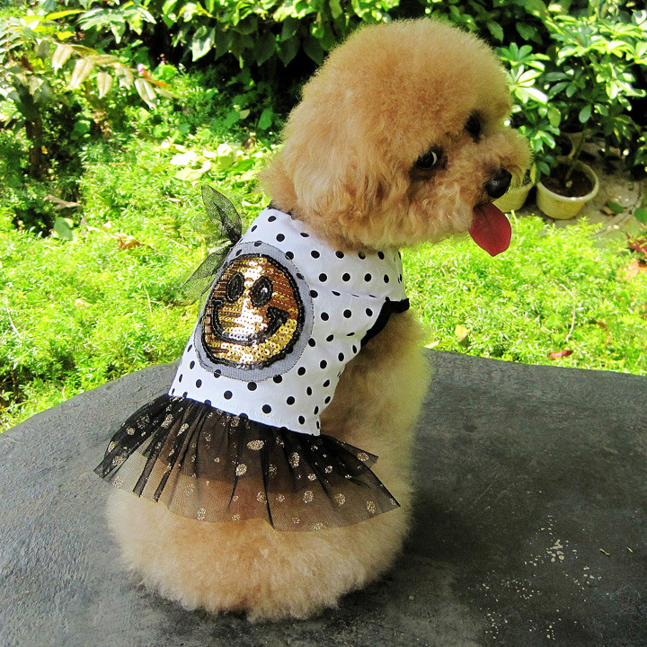 子犬ペット服夏犬かわいい笑顔丸いドットリトルスカートxs-xl 16693-服、アクセサリー問屋・仕入れ・卸・卸売り