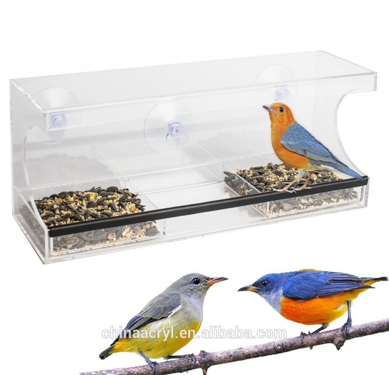 カスタムアクリル窓鳥フィーダー鳥ハウス取り付け吸引カップ-フードボウル、ペットフィーダー問屋・仕入れ・卸・卸売り