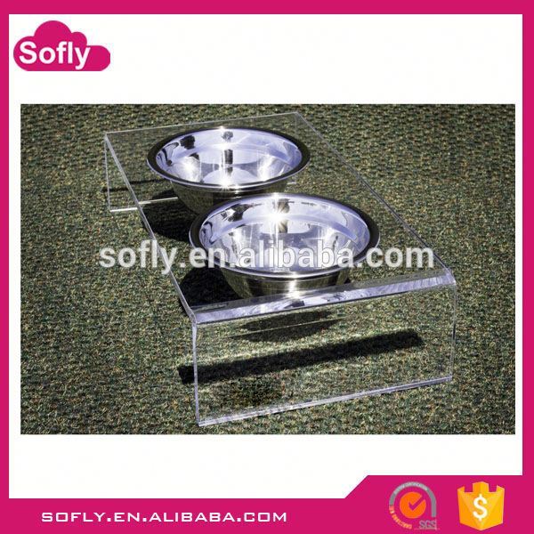 トップ販売製品2015 pmmaアクリル犬皿スタンド、高架犬食品ボウル-フードボウル、ペットフィーダー問屋・仕入れ・卸・卸売り