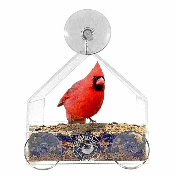 窓鳥フィーダー-クリアアクリルハウス鳥フィーダーで吸引カップ-フードボウル、ペットフィーダー問屋・仕入れ・卸・卸売り