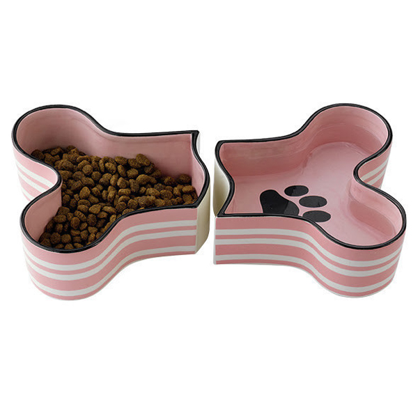 ペット製品ピンクセラミック骨形犬ボウル-フードボウル、ペットフィーダー問屋・仕入れ・卸・卸売り