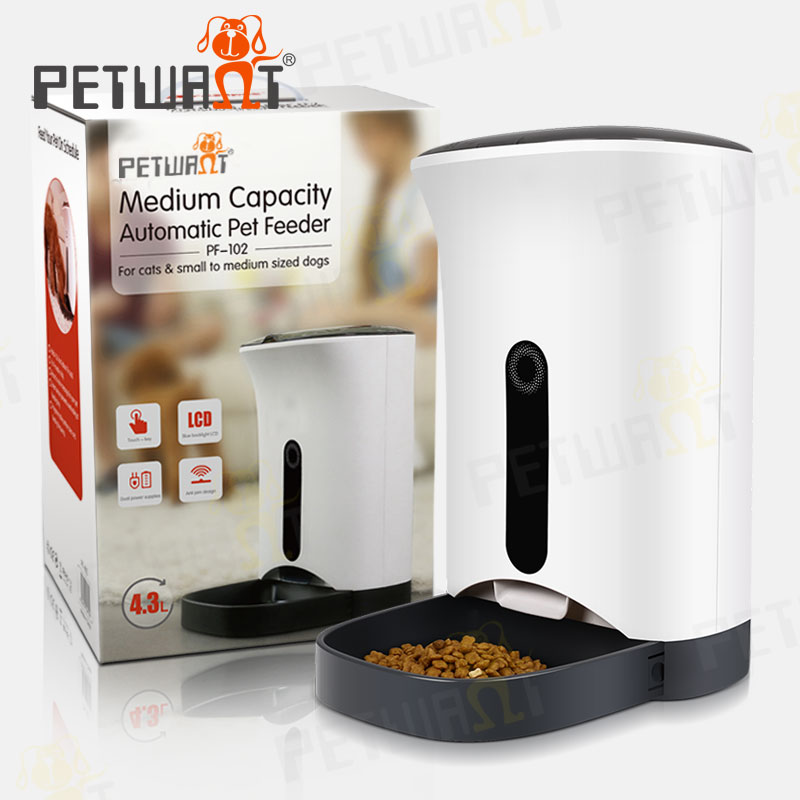 Petwant革新的なタッチキーブルーバックライトディスプレイ電気犬フィーダデジタルペット食品ディスペンサー-フードボウル、ペットフィーダー問屋・仕入れ・卸・卸売り