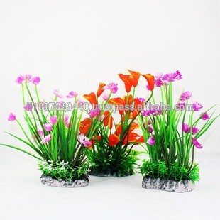 フラワー人工魚水槽アクアリウムのための水の植物の装飾オーナメントプラスチック-水槽、付属品問屋・仕入れ・卸・卸売り