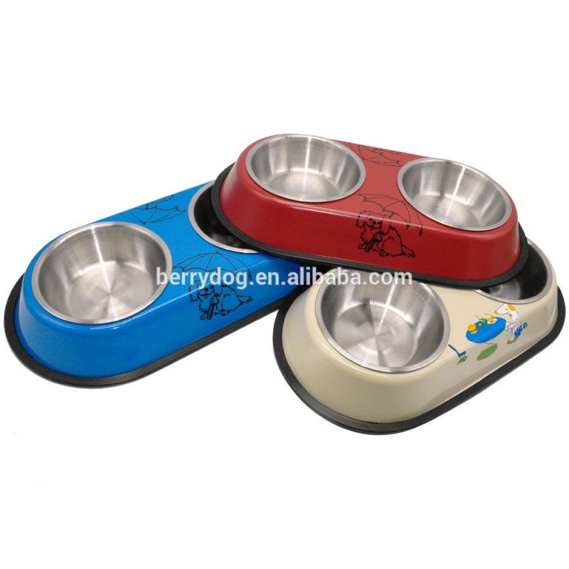 ステンレス鋼取り外し可能な ダブル ペット犬フードウォーターボウル-問屋・仕入れ・卸・卸売り