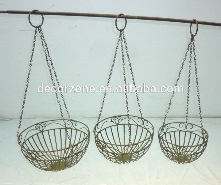装飾的な金属植物吊り植木鉢バスケットホルダーs/3-ハンギングバスケット問屋・仕入れ・卸・卸売り