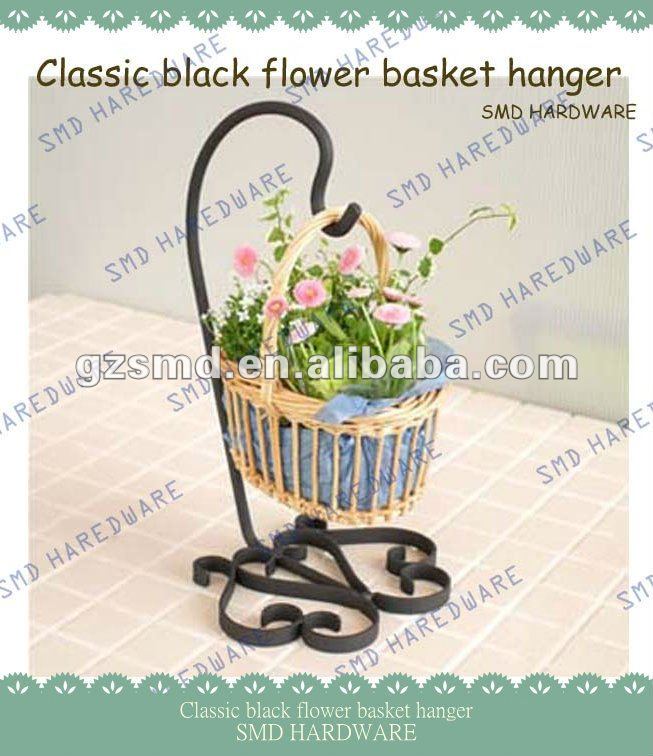 古典的で黒い花のバスケットのハンガー-ハンギングバスケット問屋・仕入れ・卸・卸売り