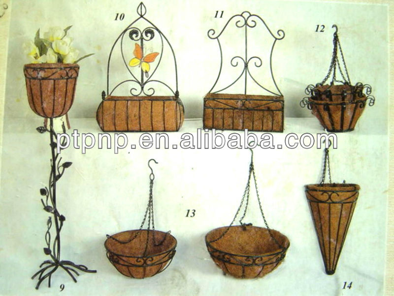 掛かる金網ココヤシはさみ金の装飾的な植物のバスケット-ハンギングバスケット問屋・仕入れ・卸・卸売り
