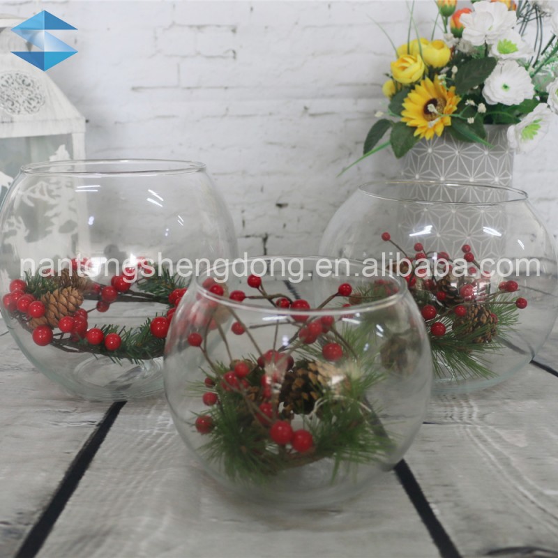 明確な円形の金魚鉢球装飾用ガラスの花瓶ボウル卸売-水槽、付属品問屋・仕入れ・卸・卸売り