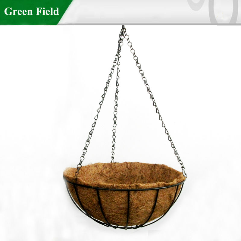 緑のフィールド装飾的な金属ハンギングバスケットプランター-ハンギングバスケット問屋・仕入れ・卸・卸売り