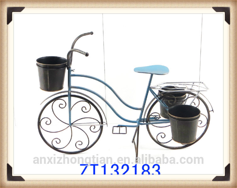 自転車用スタンド庭飾り花ディスプレイスタンド鍛造鉄工芸品-植木鉢、プランター問屋・仕入れ・卸・卸売り