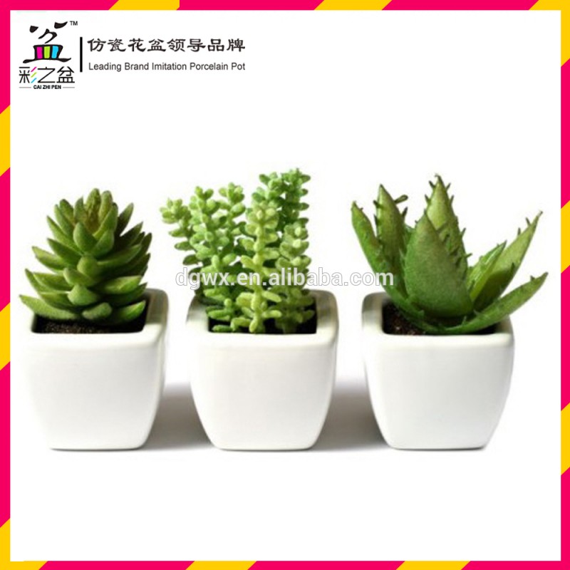 ミニ正方形のメラミンフラワーポットと小さな多肉植物mx1201-1artififcialフラワーポット-植木鉢、プランター問屋・仕入れ・卸・卸売り