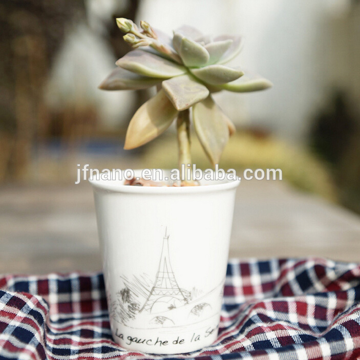 施釉セラミックのモダンな小さなホワイトセラミックコーヒーポット-植木鉢、プランター問屋・仕入れ・卸・卸売り