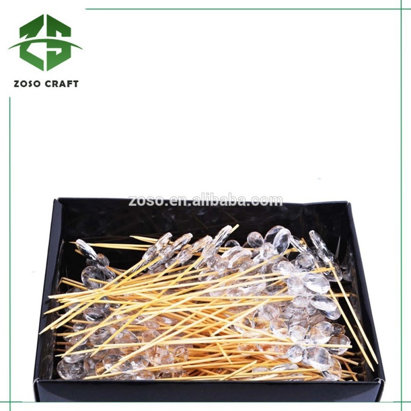 蝶の形の竹のフルーツカクテル串をピックpvcボックスに-BBQツール問屋・仕入れ・卸・卸売り