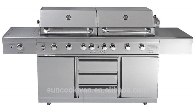 ステンレス鋼ツインハイエンドフードバーベキューガスグリル-BBQグリル問屋・仕入れ・卸・卸売り