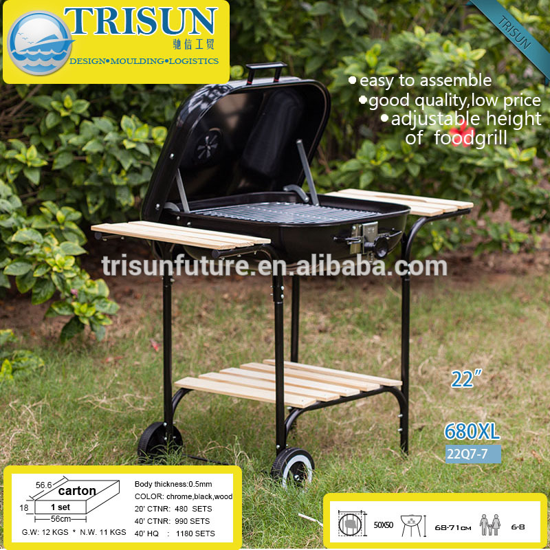 22 "木炭バーベキュー 、 steelsheet 、調節可能な foodgrill 、 trisun 658XL # 、 また 18"-BBQグリル問屋・仕入れ・卸・卸売り