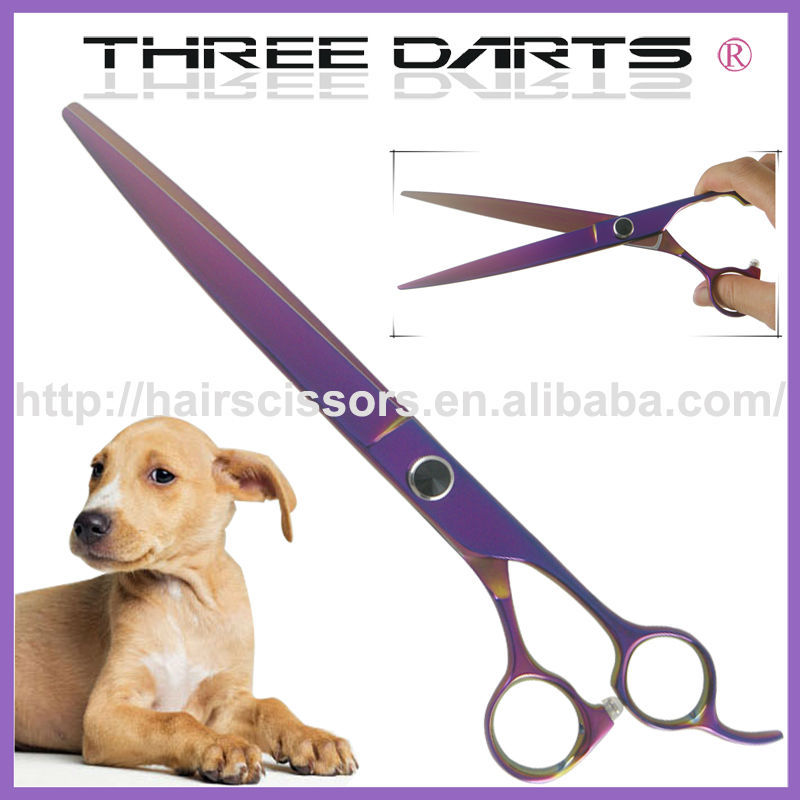 Threedartsステンレス鋼紫チタンペットグルーミングはさみ/ハサミ-グルーミング製品問屋・仕入れ・卸・卸売り