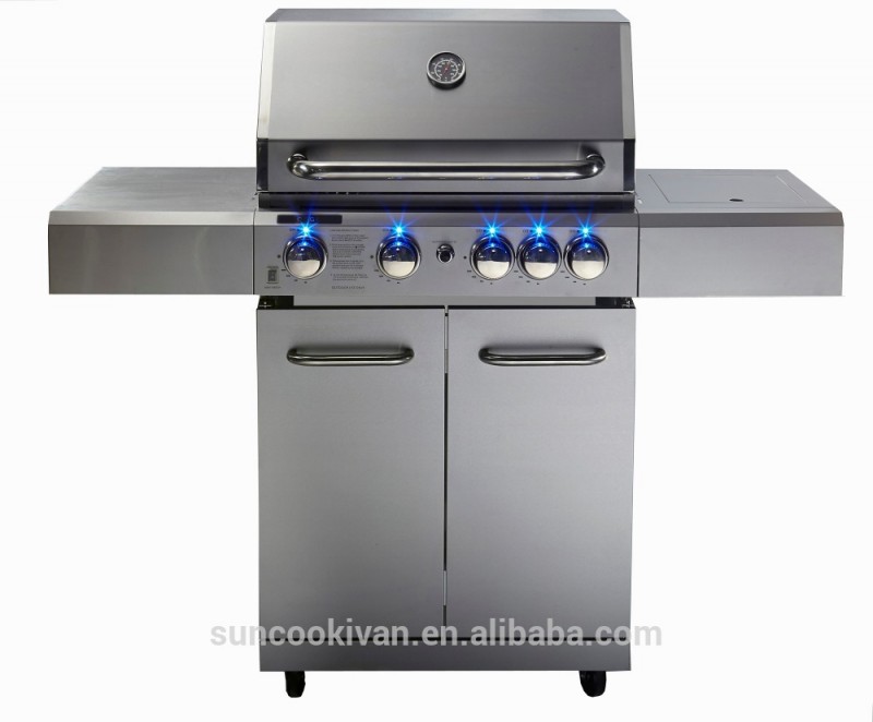 メインバーナー4barbeceu　青色発光ダイオードのガスのグリル-BBQグリル問屋・仕入れ・卸・卸売り