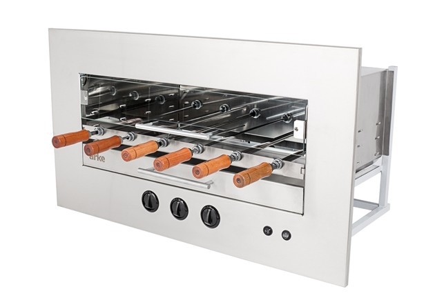 建て- ガス水平付きグリル6skewers_agh- 06arke-BBQグリル問屋・仕入れ・卸・卸売り