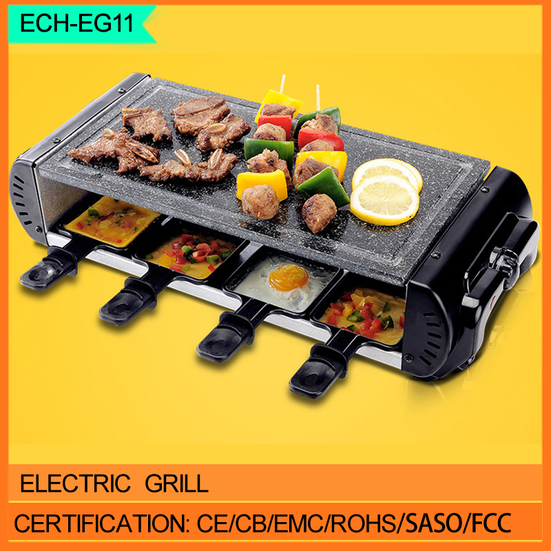 グリルのパンハンドル付き電気ホットストーングリル家庭電気ラクレットグリル-BBQグリル問屋・仕入れ・卸・卸売り