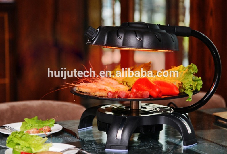 売れ筋1300ワットhj-bbq001温度管理された室内赤外線グリル-BBQグリル問屋・仕入れ・卸・卸売り