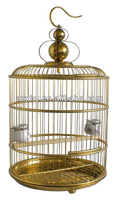 円形の高級黄金色の鳥籠-ペット檻、キャリヤー、および家問屋・仕入れ・卸・卸売り