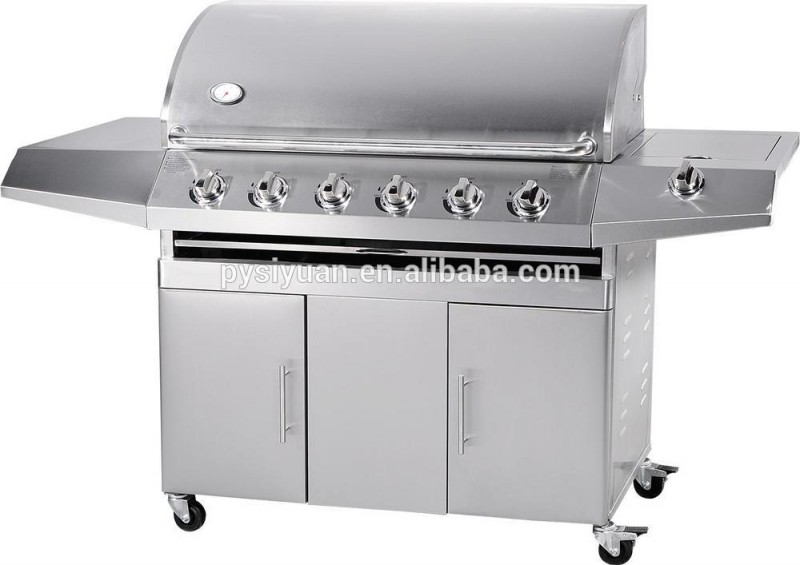 6バーナー屋外ステンレス鋼のガスバーベキューグリルとオーブン側-BBQグリル問屋・仕入れ・卸・卸売り