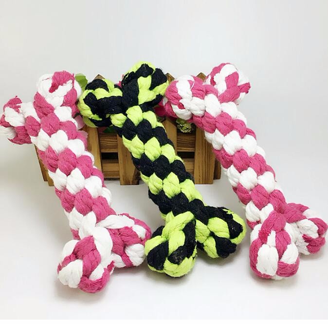 工場お気に入り編組綿犬ロープおもちゃ結び目ロープ犬トレーニングおもちゃ骨形状犬のおもちゃ-ペット用玩具問屋・仕入れ・卸・卸売り