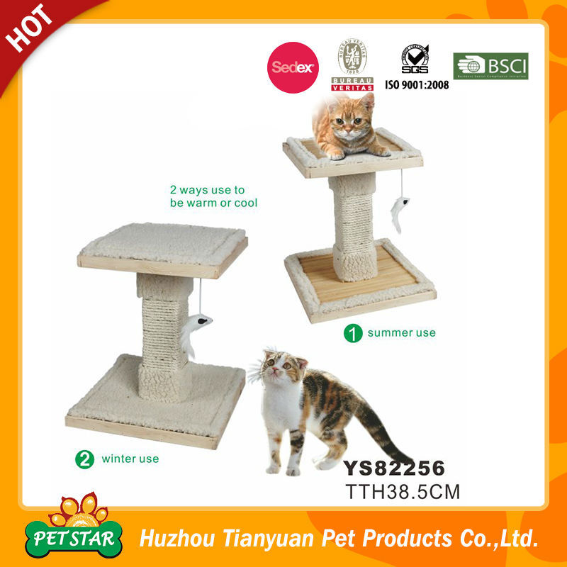 リバーシブル両方用途のマット夏と冬の使用竹チップ豪華な付き猫スクラッチャーボードエッジ-ペット用玩具問屋・仕入れ・卸・卸売り