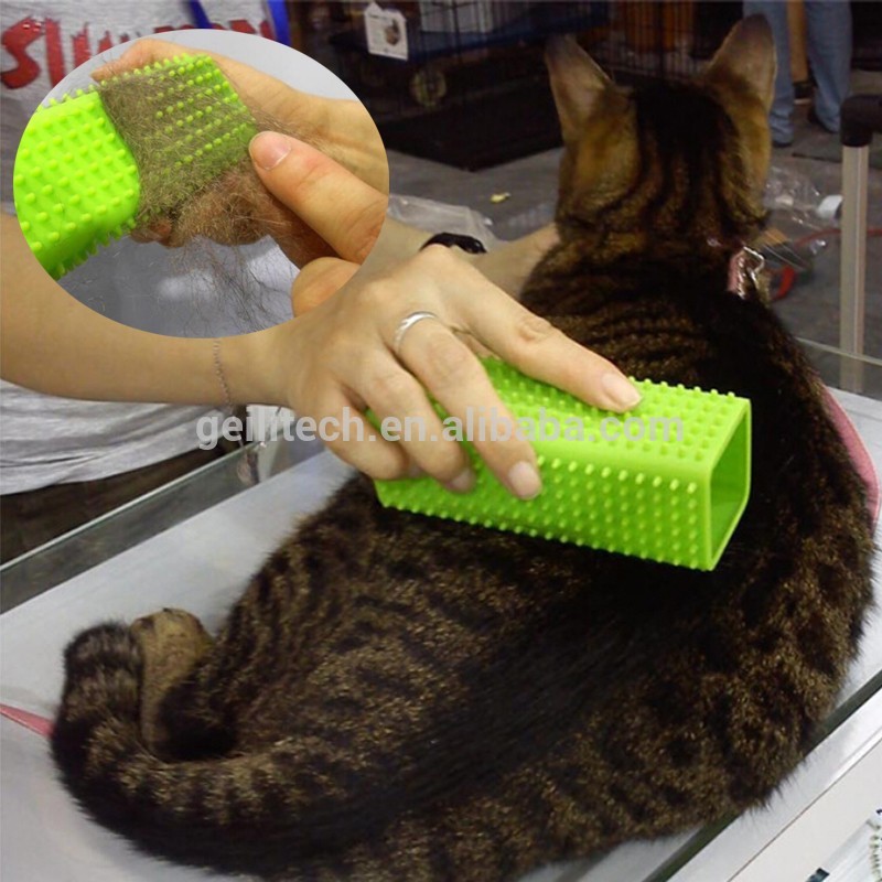 ペットコーム粘膜ウール実装シリコンブラシは猫と犬毛皮クリーナーペット髪くし-グルーミング製品問屋・仕入れ・卸・卸売り