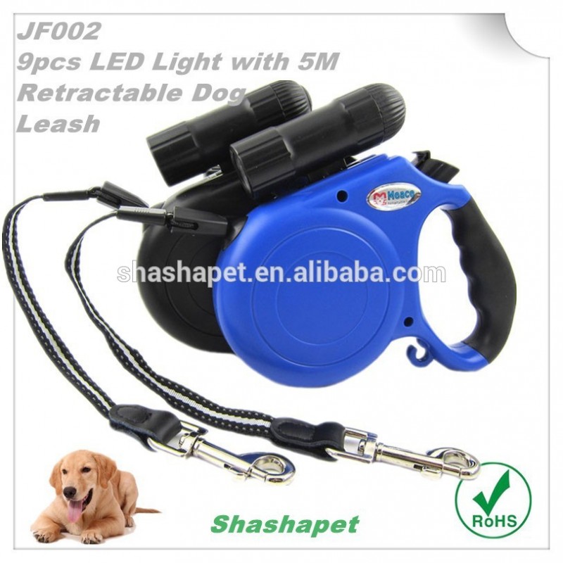 スーパーledライト5m9個熱い販売を持つ犬の綱格納式犬の綱-首輪、リード問屋・仕入れ・卸・卸売り