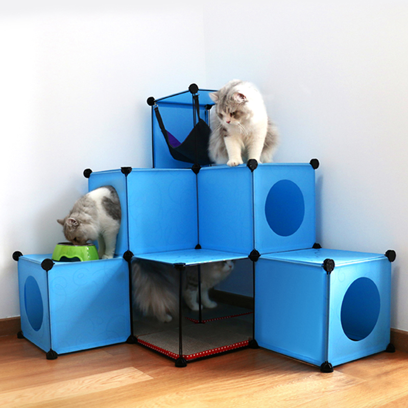 新しい到着diy屋内猫ハウスで難問carboard猫ハウス-ペット檻、キャリヤー、および家問屋・仕入れ・卸・卸売り