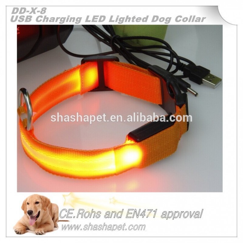 新しいペットの首輪usb充電式2015つけられた犬の首輪とledライト犬の首輪-首輪、リード問屋・仕入れ・卸・卸売り