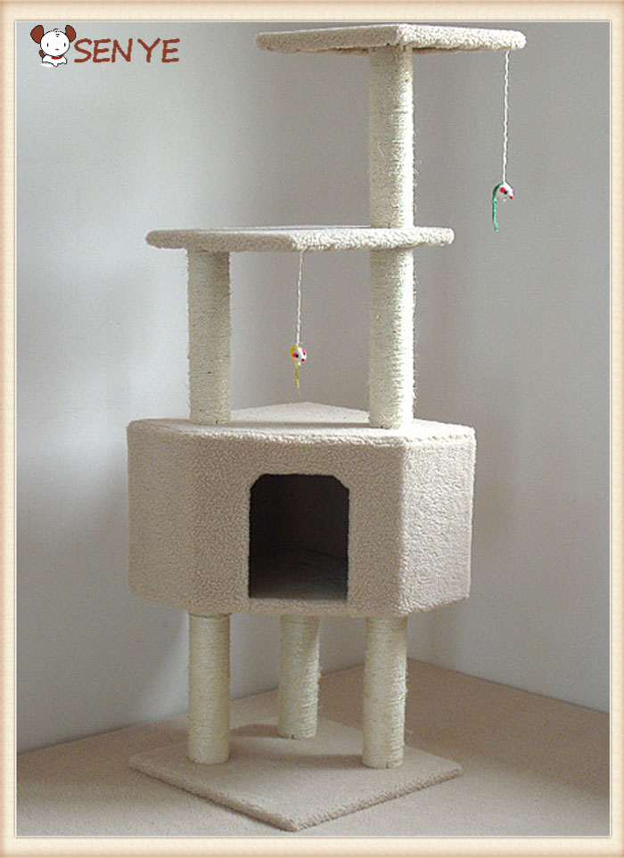 ホット販売ペット猫のおもちゃ製品クライミングウッドハウス猫ツリーフレーム-ペット用玩具問屋・仕入れ・卸・卸売り