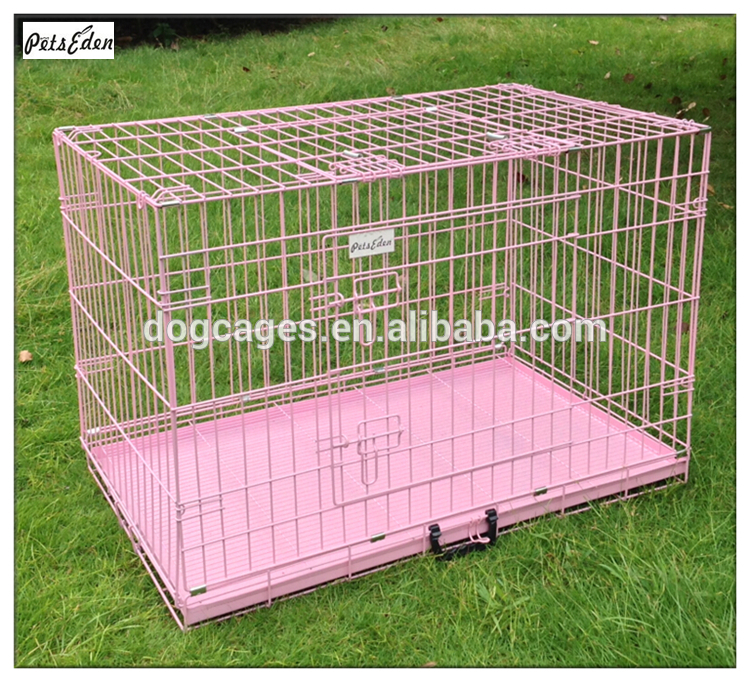 折りたたみピンクの豪華な金属製の犬の輸送ケージ-ペット檻、キャリヤー、および家問屋・仕入れ・卸・卸売り