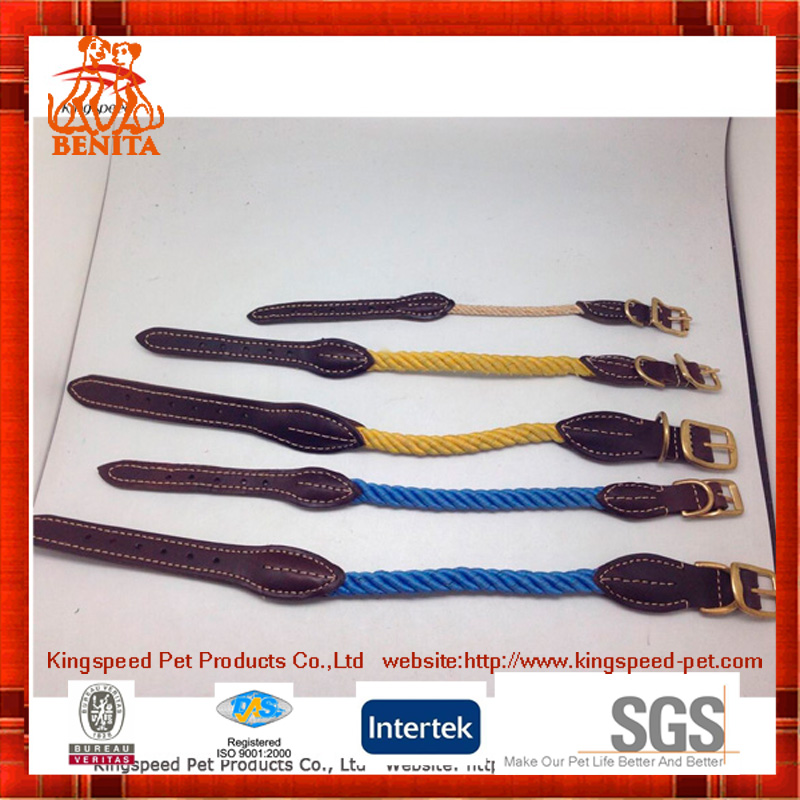 ロープの首輪2015のベストセラーの革犬の首輪綿の文字列-首輪、リード問屋・仕入れ・卸・卸売り
