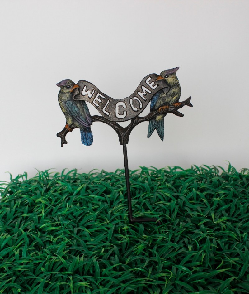 二つの鳥歓迎鋳鉄花レセプタクル-その他ガーデンオーナメント、噴水類問屋・仕入れ・卸・卸売り