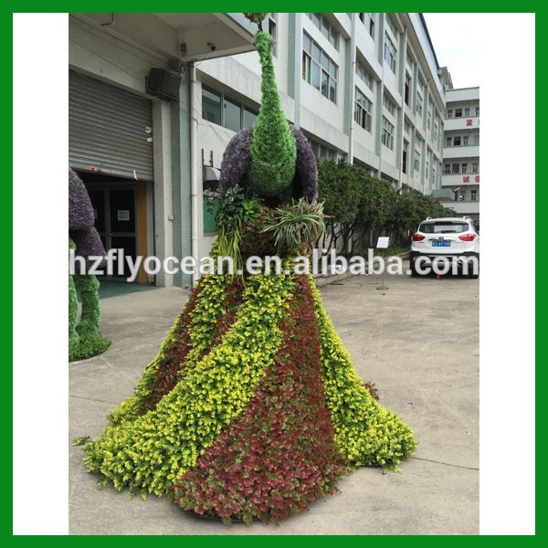 庭の装飾人工孔雀緑の彫刻-その他人工植物問屋・仕入れ・卸・卸売り