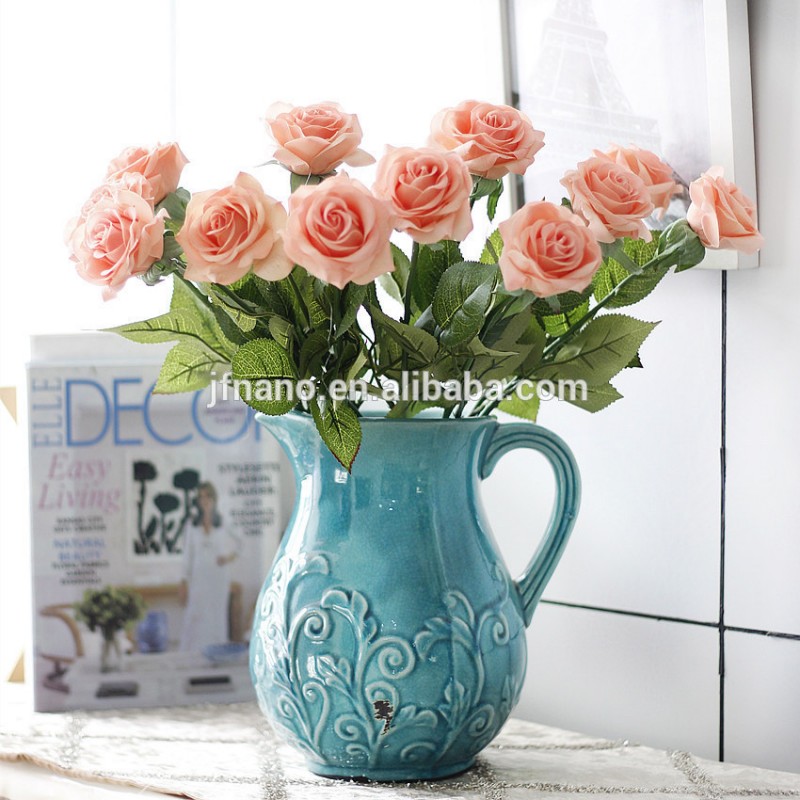 の花の花瓶の装飾のシミュレーション感じるのバラ人工絹の花-造花問屋・仕入れ・卸・卸売り