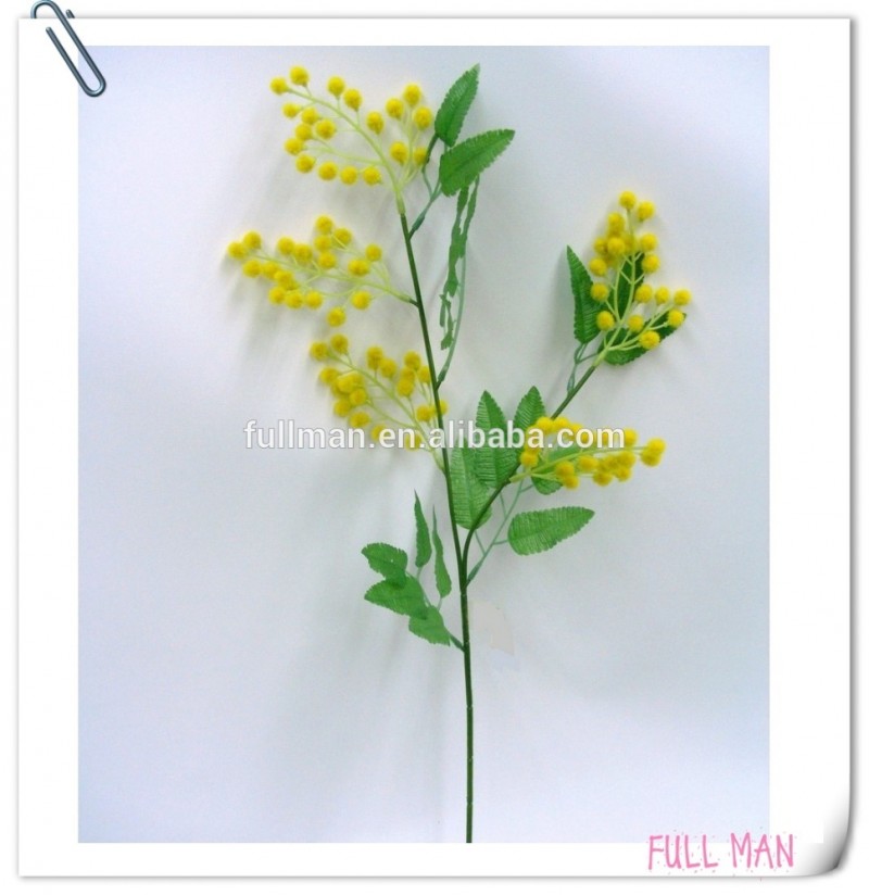 植毛ミモザh68cm黄色人工植物-造花問屋・仕入れ・卸・卸売り