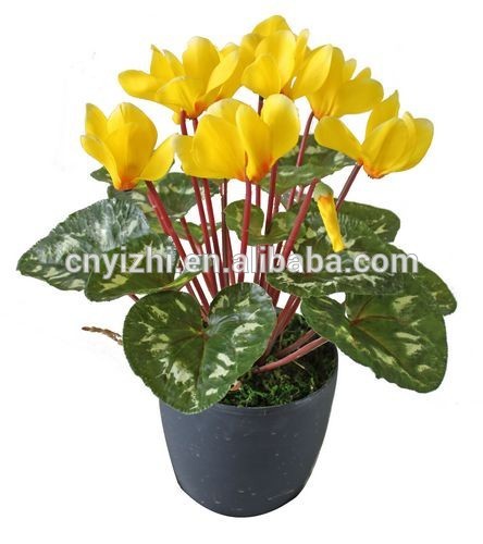 人工盆栽シミュレーションyzp000053シクラメンpersicumプリムラperennia手芸シクラメン黄色の卸売鉢植えの花-造花問屋・仕入れ・卸・卸売り