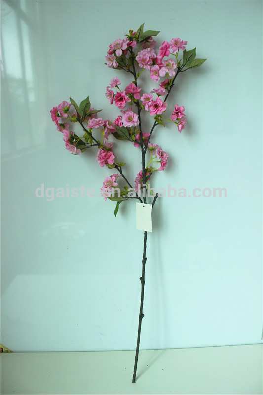 1.1メートル長い装飾ホームインテリア人工屋内偽6枝葉ピンクシルク桜の木EYHZ05 04G06-造花問屋・仕入れ・卸・卸売り