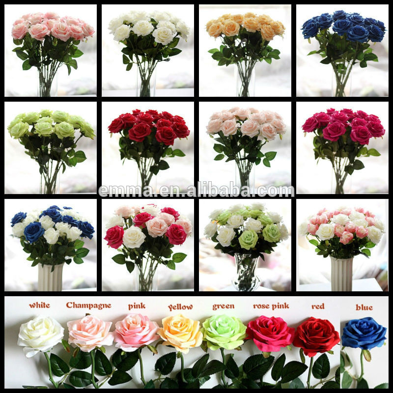フランスのバラdiy人工絹人工結婚式花束フラワーシングルaf058ステム家の装飾-造花問屋・仕入れ・卸・卸売り