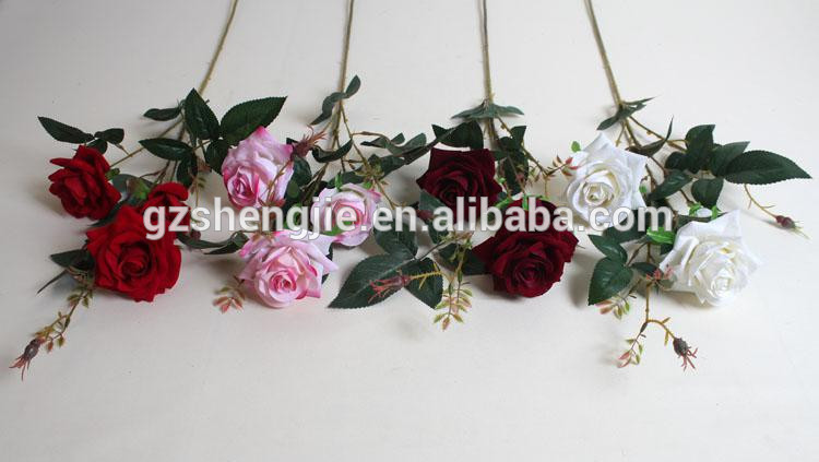 のための絹の花sjf08deocrative結婚式や家、 人工水晶は花をバラ-造花問屋・仕入れ・卸・卸売り