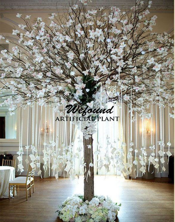 wefound結婚式の装飾のための人工樹木、 人工桜の木エスコート結婚式のための結婚式のカードのディスプレイ-人工樹木問屋・仕入れ・卸・卸売り